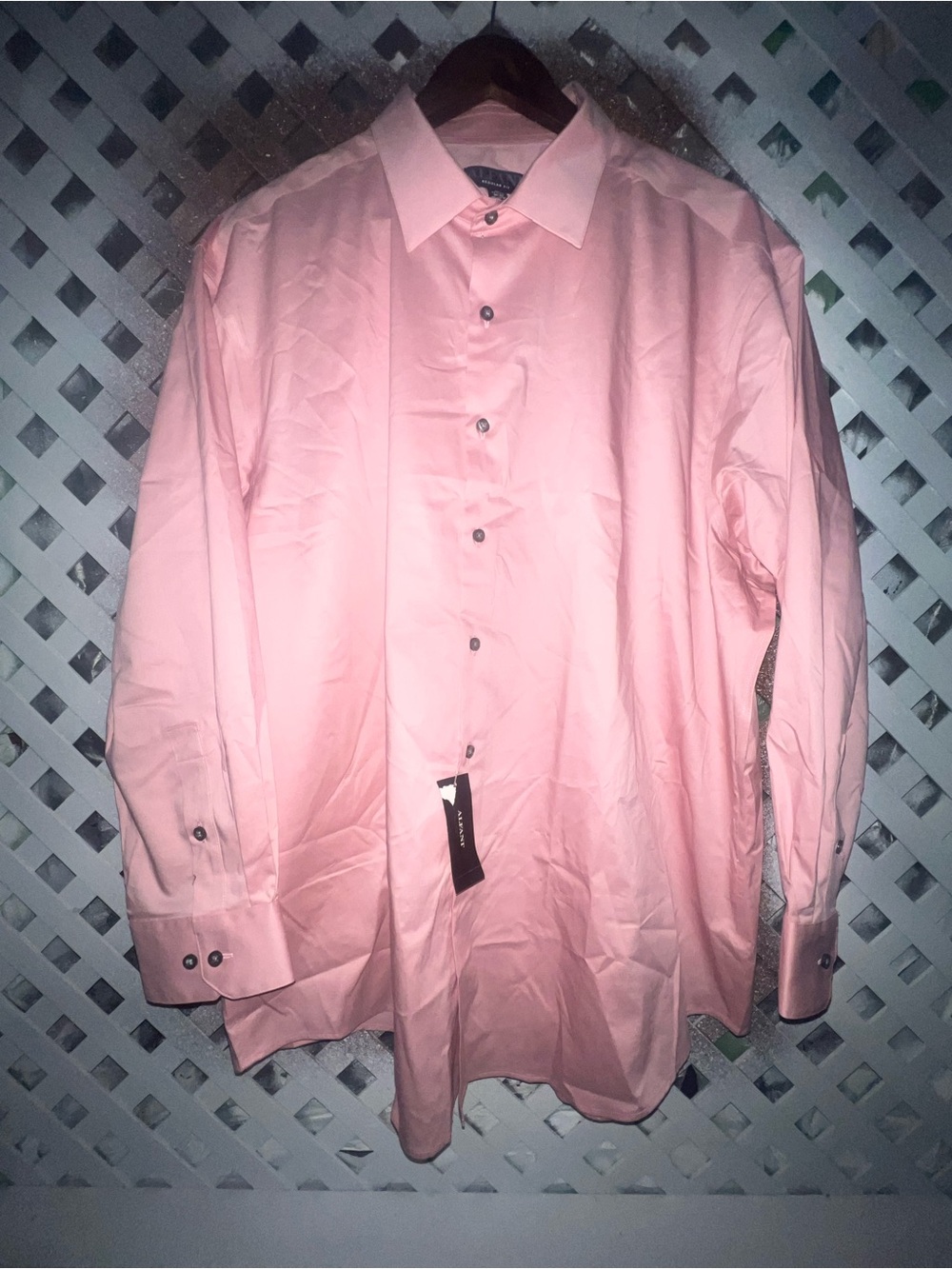 NWT Alfani Men's Light Pink Long Sleeve Dress Shirt sz XL neck 17-171/2 32-33